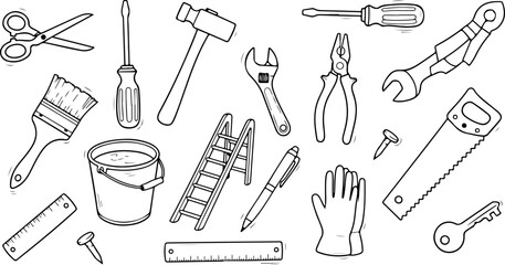Handyman toolkit essentials ideal for home improvement projects, DIY repairs, construction, and maintenance, perfect for renovation and building tasks