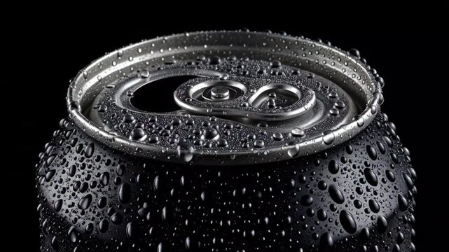 Refreshing condensation on soda can - watch the fizz in action! Perfect for beverage ads, summer promotions, and thirst-quenching content