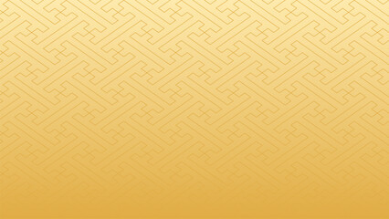 和風背景素材　金色の紗綾形模様　横長　グラデーション　16:9