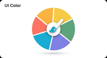 Ui color palette with brush user interface color scheme color wheel with different colors color picker tool