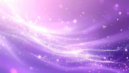 Obraz premium Magical Purple Glitter Sparkle Background with Shimmering Light Waves and Bokeh Effect, Abstract Dreamy Fantasy Backdrop for Celebrations and Events