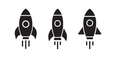 Fototapeta premium Minimalist Rocket Icon Collection for Creatives