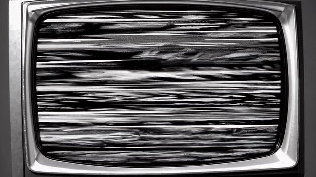 ultra hd 4k static television noise flickering black white interference lines nostalgic vintage analog signal loss concept ideal retro design effects digital distortion loops