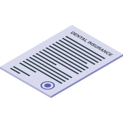 Dental Insurance Document with Seal and Text on White Background