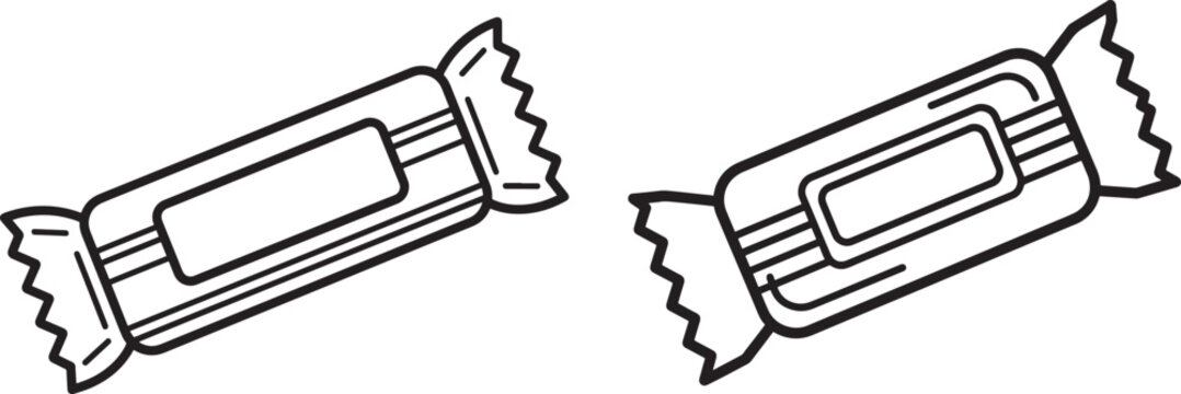 Two wrapped candy bars silhouette