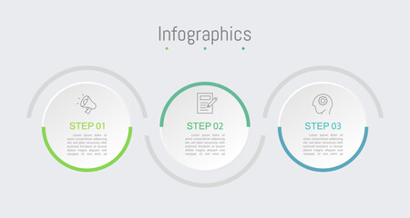 Infographic 3 options design elements for your business data. Vector Illustration.