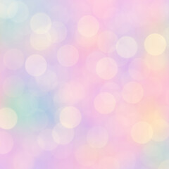 Soft pastel bokeh light background — dreamy defocused glitter blur for festive and romantic designs