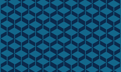 Isometric Cube Seamless Pattern in Corporate Blue Tones for Backgrounds