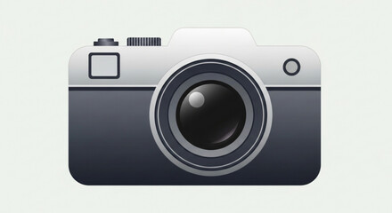 Illustration of a gray and black camera, perfect for photography, technology, or design projects