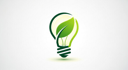Green energy concept light bulb with a plant inside, symbolizes ecofriendly power and sustainable solutions for the future