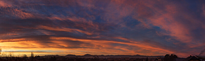 sunset in the mountains