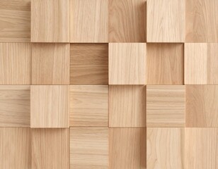 Light beige wooden cube wall pattern