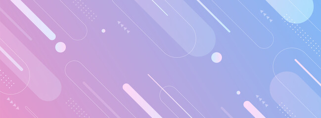 Pastel Gradient Abstract Banner with Geometric Shapes and Dynamic Lines for Modern Backgrounds
