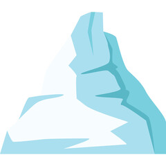 Stylized Iceberg With Sharp Edges And Blue And White Tones Isolated On Transparent Background