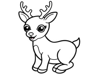 Fototapeta premium deer cartoon isolated white