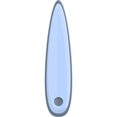 Stylized Icon of a Light Blue Droplet or Tear Shape with a Small Dark Circle Detail Isolated on a White Background