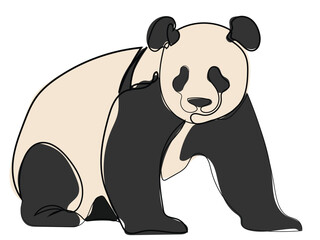 Panda in continuous line drawing style