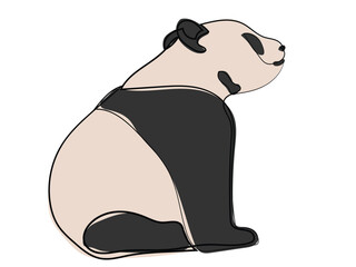 Panda in continuous line drawing style