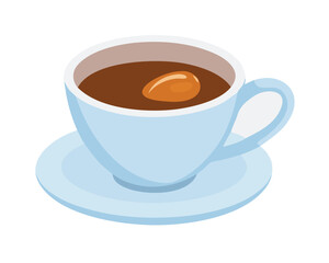 2D flat vector illustration of a Espresso in icon style, isolated on white background