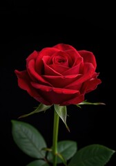 A vibrant red rose symbolizes deep appreciation, gratitude, and admiration. Perfect floral gift expressing heartfelt thanks and positive emotions ,deep ,romantic ,beauty