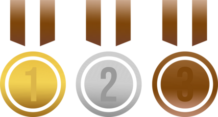 Gold, Silver, and Bronze Medals for Winners and Achievements