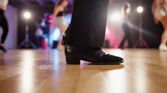 Tap Dancing Feet: Rhythm and Movement in a Dance Studio