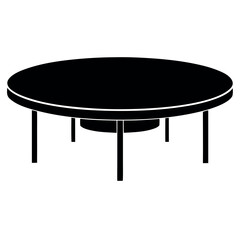 Round meeting table silhouette for office and conference rooms