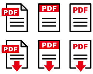 PDFファイルアイコン素材イラスト黒線