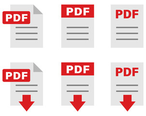 PDFファイルアイコン素材イラストカラー