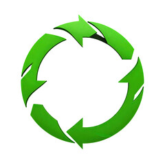 Obraz premium Green circular arrows indicate process, cycle direction