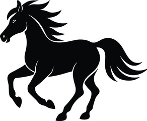 Majestic stallion horse running with powerful stride