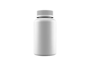 White Protein Supplement Bottle Mockup on White Surface
