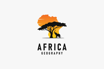 Africa wildlife logo symbol icon design