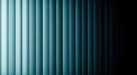 Obraz premium Teal Vertical Blinds Texture Gradient Dark Abstract Shadow Line Wallpaper