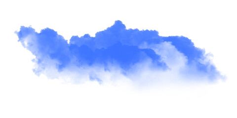 Blue cloud isolated on transparent background for design element and decoration