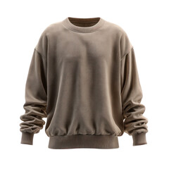 Cozy textured crewneck sweater with abstract pattern isolated on transparent background