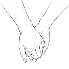 Romantic Hand Holding Sketch Symbolizing Love, Trust, and Deep Connection