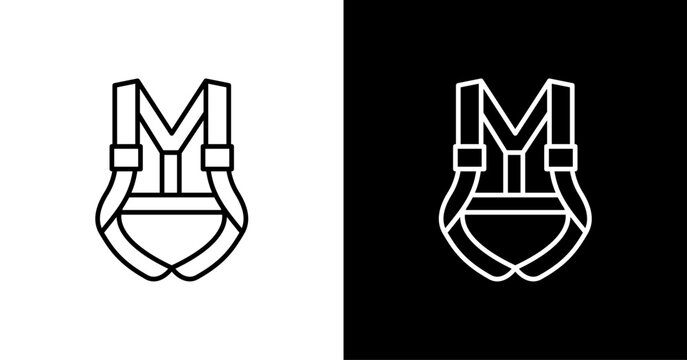Safety Harness Icon Set Multiple Style Collection