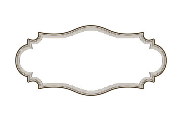 Elegant ornate blank frame with intricate scrollwork ideal for labels certificates or decorative text