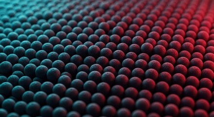 Fototapeta premium Close-up abstract view showing a complex, densely packed, repeating pattern of small, uniform spherical shapes. The texture offers depth and visual interest ,round ,surface ,design