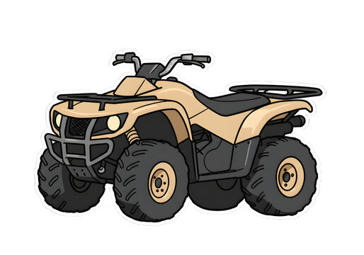 Cartoon All-Terrain Vehicle (ATV) Illustration png clear alpha channel cutout isolated on transparent background
