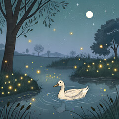 winter landscape with birds and tree