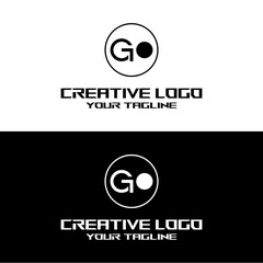 creative letter logo go design vector
