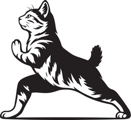 american-bobtail-cat-warrior-pose-vector.eps