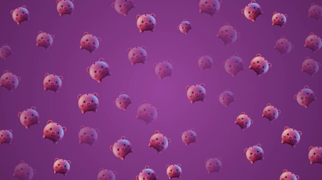 Animated background pattern to celebrate Savings Day. A dynamic, vibrant design with coins and piggy banks, perfect for promotions and events.