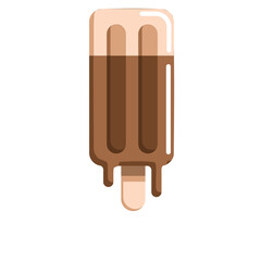 Chocolate Ice Cream Bar With Drips On A White Background Frozen Treat Sweet Dessert Refreshment