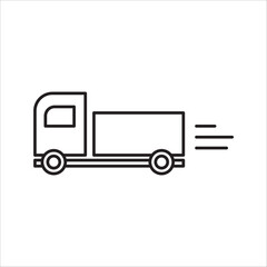 Fast shipping delivery truck flat vector icon for apps and websites on white background. color editable