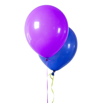 purple and blue ballons isolated