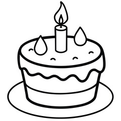 A delicious birthday cake with candles and icing, a sweet illustration perfect for a celebration or party vector graphic