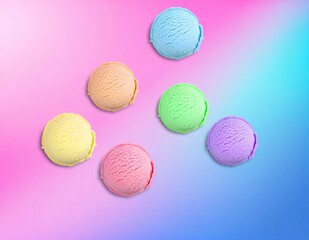 Tasty fresh sweet cols ice cream dish